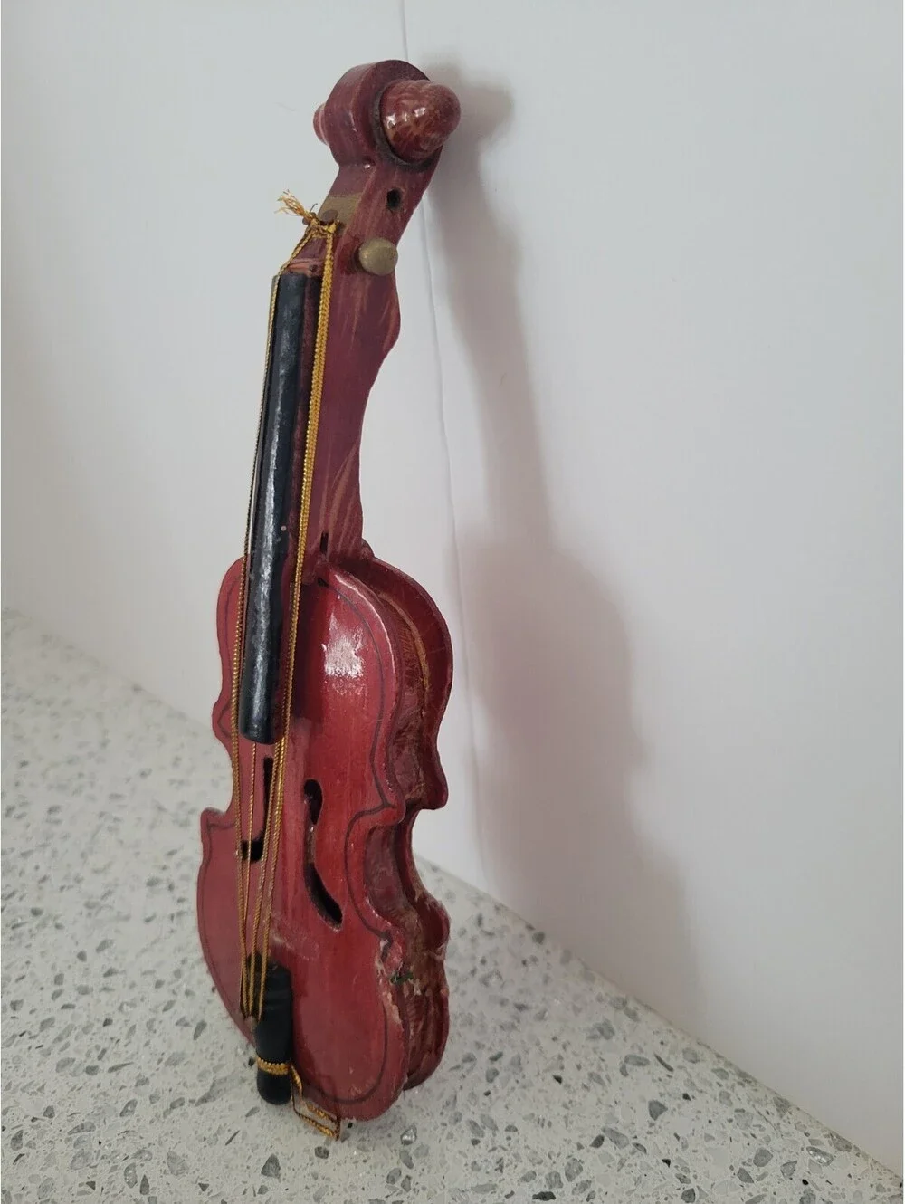 Vintage Mini Wood Violin Christmas Wreath Decor Ornament Instrument Music